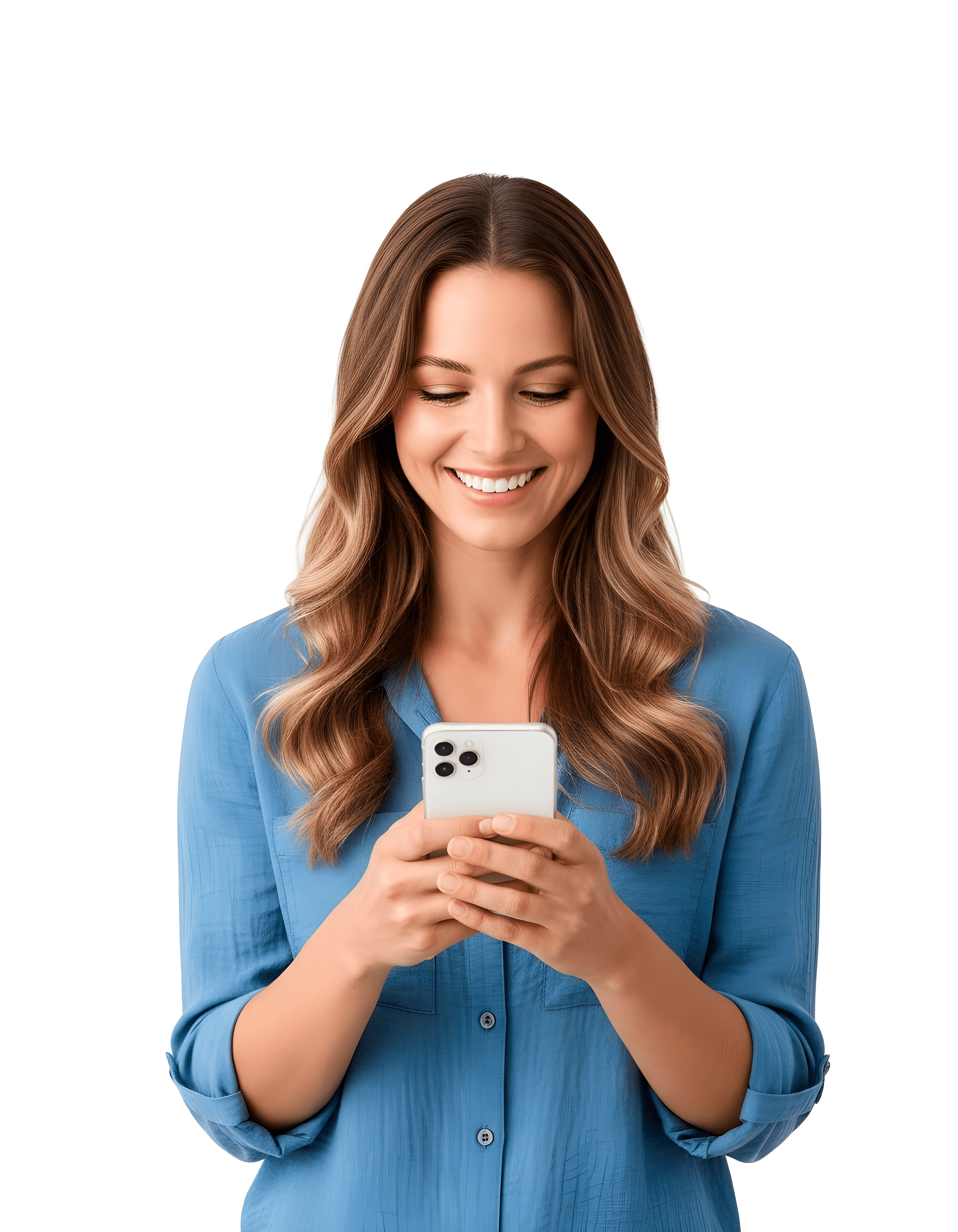 Mulher feliz recebendo notificações de pagamento